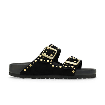 Arizona Exquisite Rivets Black Suede Leather