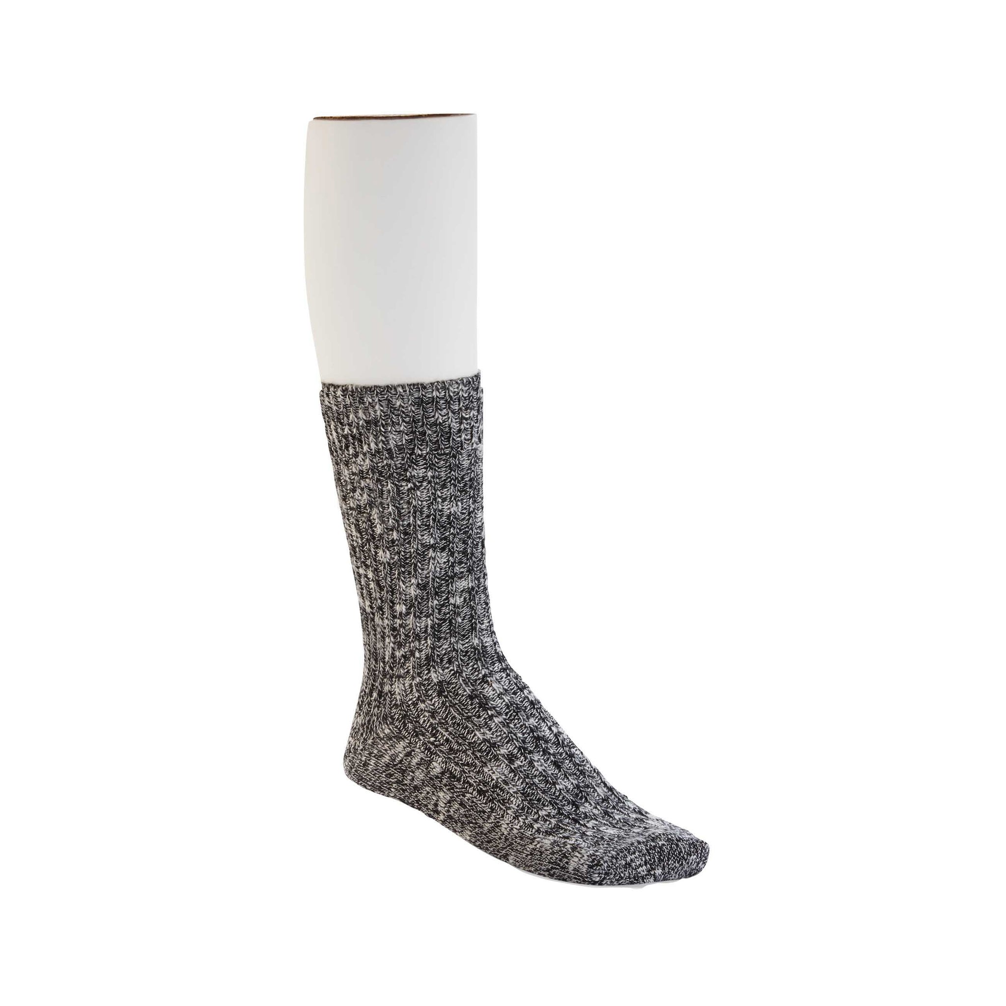 Cotton Slub Sock Black Grey