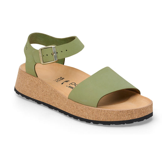Glenda Green Tea Nubuck Leather Narrrow